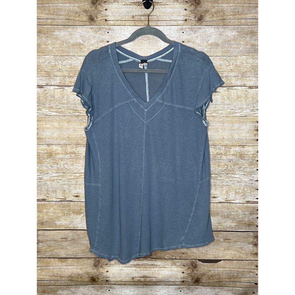 We The Free Sammie Raw Hem Linen Blend Concert Festival Boho Top Sz. Medium